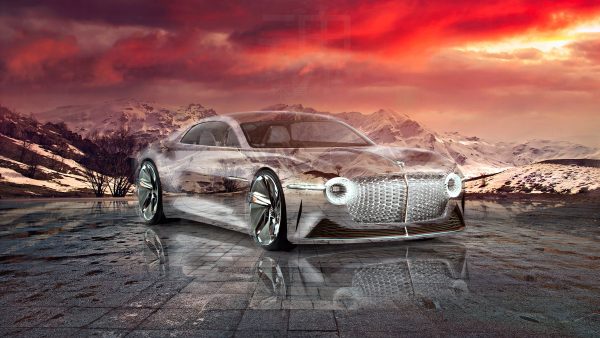Bentley-EXP-100-GT-Super-Crystal-Essence-Soul-Nature-Winter-Mountains-Sunset-Art-Car