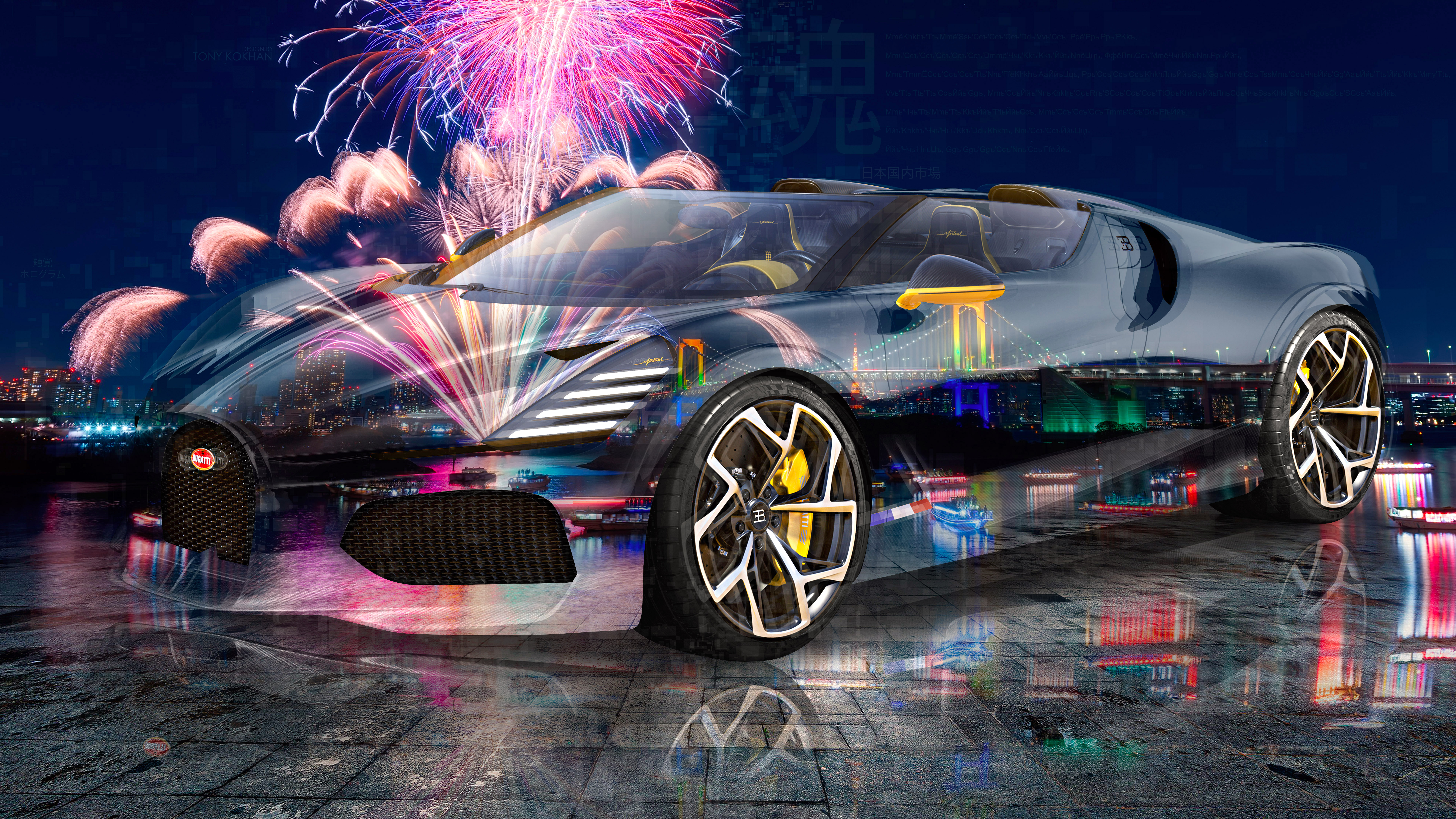 Bugatti-Mistral-W16-Super-Crystal-JapaneseDomesticMarket-Soul-Minato-Japan-Fireworks-Festival-Night-City-Art-Car-2023