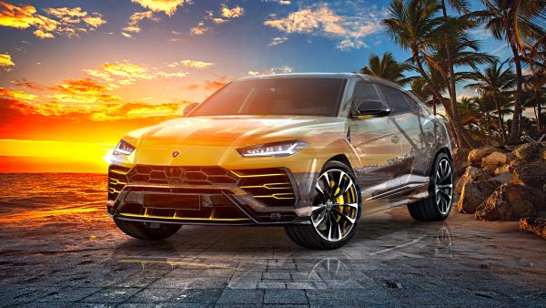 Lamborghini-Urus-Super-Crystal-Happiness-Soul-Palm-Trees-Sunset-Sea-Beach-Dominican-Republic-Punta-Cana-Car