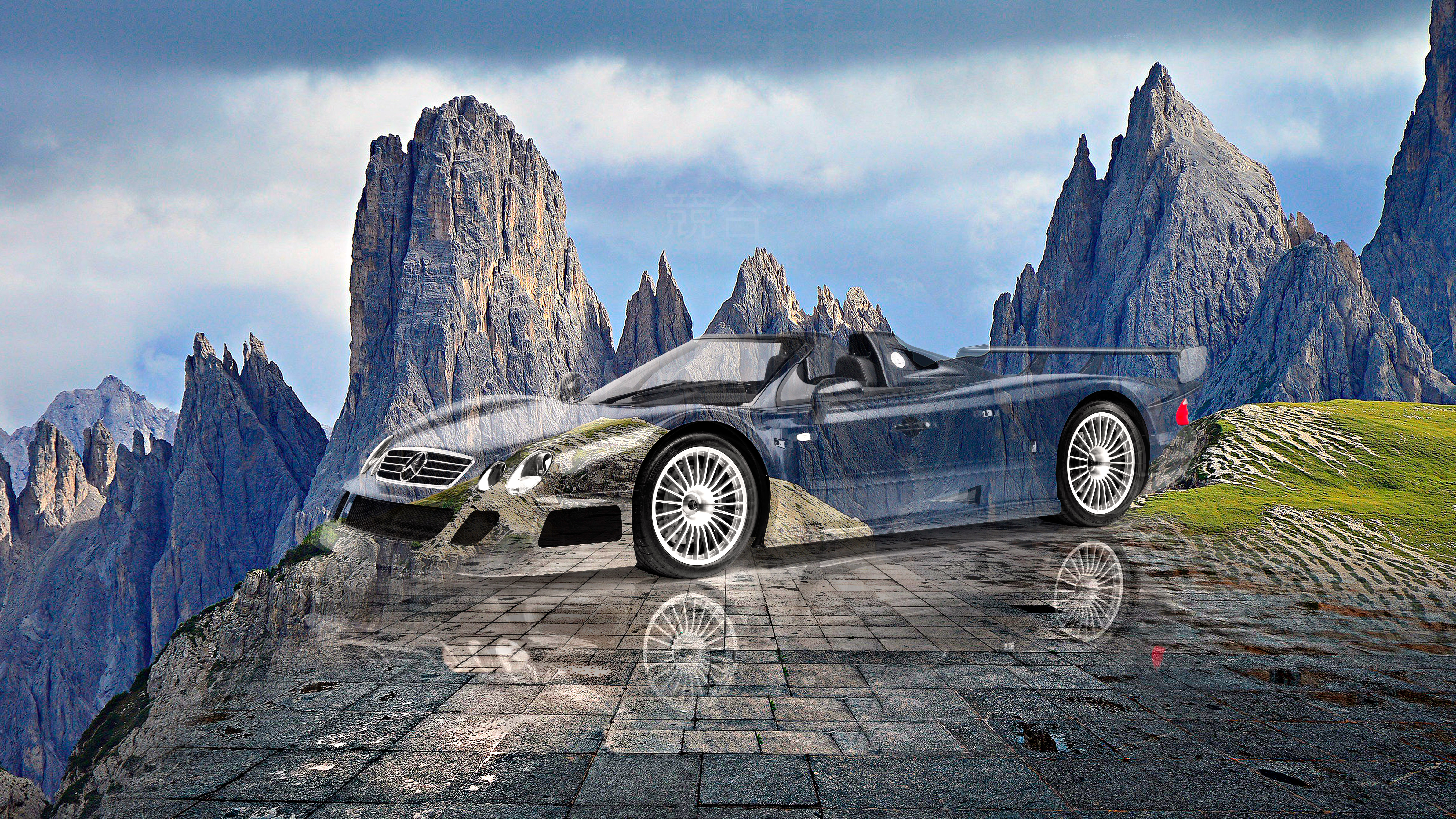 Mercedes-Benz-CLK-GTR-Roadster-Super-Crystal-Conflict-Soul-Cadini-Di-Misurina-Italy-Dolomites-Art-Car