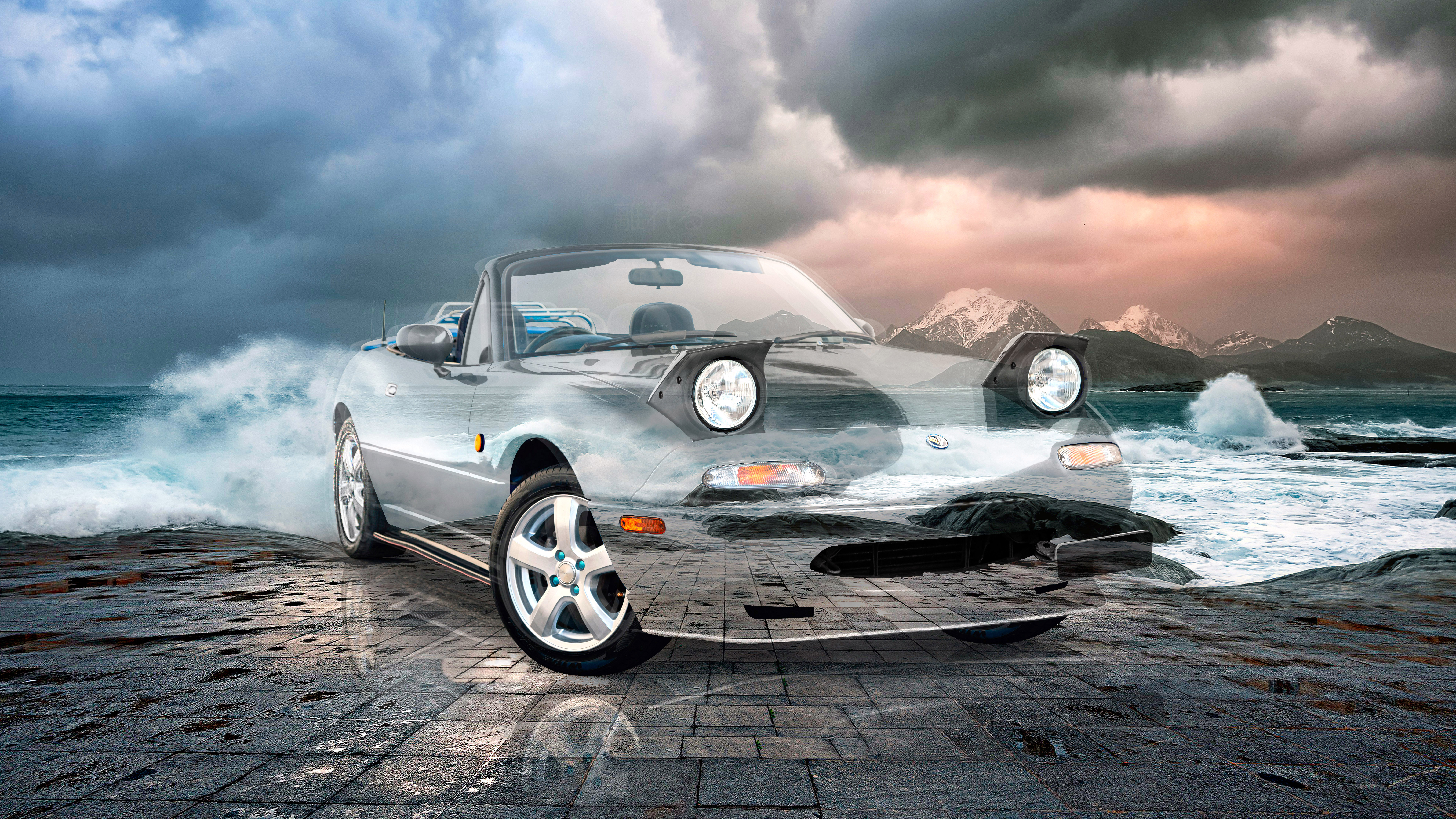 Mazda-MX5-Miata-Open-Lights-JDM-Tuning-Super-Crystal-Leave-Soul-Sea-Waves-Tactile-Hologram-Art-Car