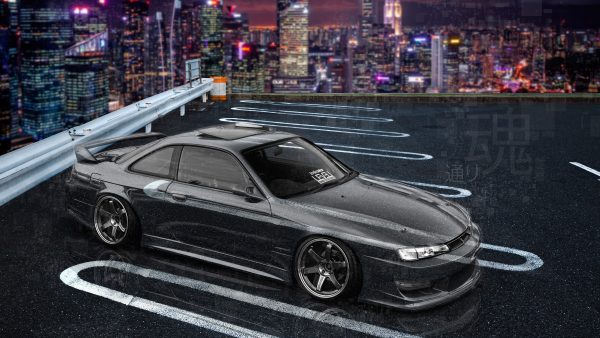 Nissan-Silvia-S14-JDM-Tuning-Super-Crystal-Street-Soul-Night-City-Universe-Tactile-Hologram-Art-Car