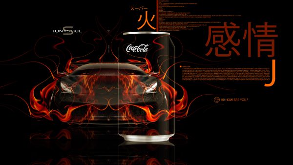  Coca-Cola-Super-TonyCola-Drink-027-Lamborghini-Murcielago-Front-Super-Fire-Flame-TonyCode-Emotions-Art-Car