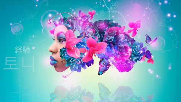 Experience-Tony-Fantasy-Divine-Girl-TonyFlowers-Butterfly-Plastic-Bubbles-Effects-TonyCode-Art