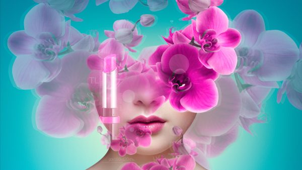 Girl-MakeUp-Flowers-Orchid-3DCreative2Ddt-Lipstick-Lips-DigiTtzAait-Pi-SuperMamaDdTitiz
