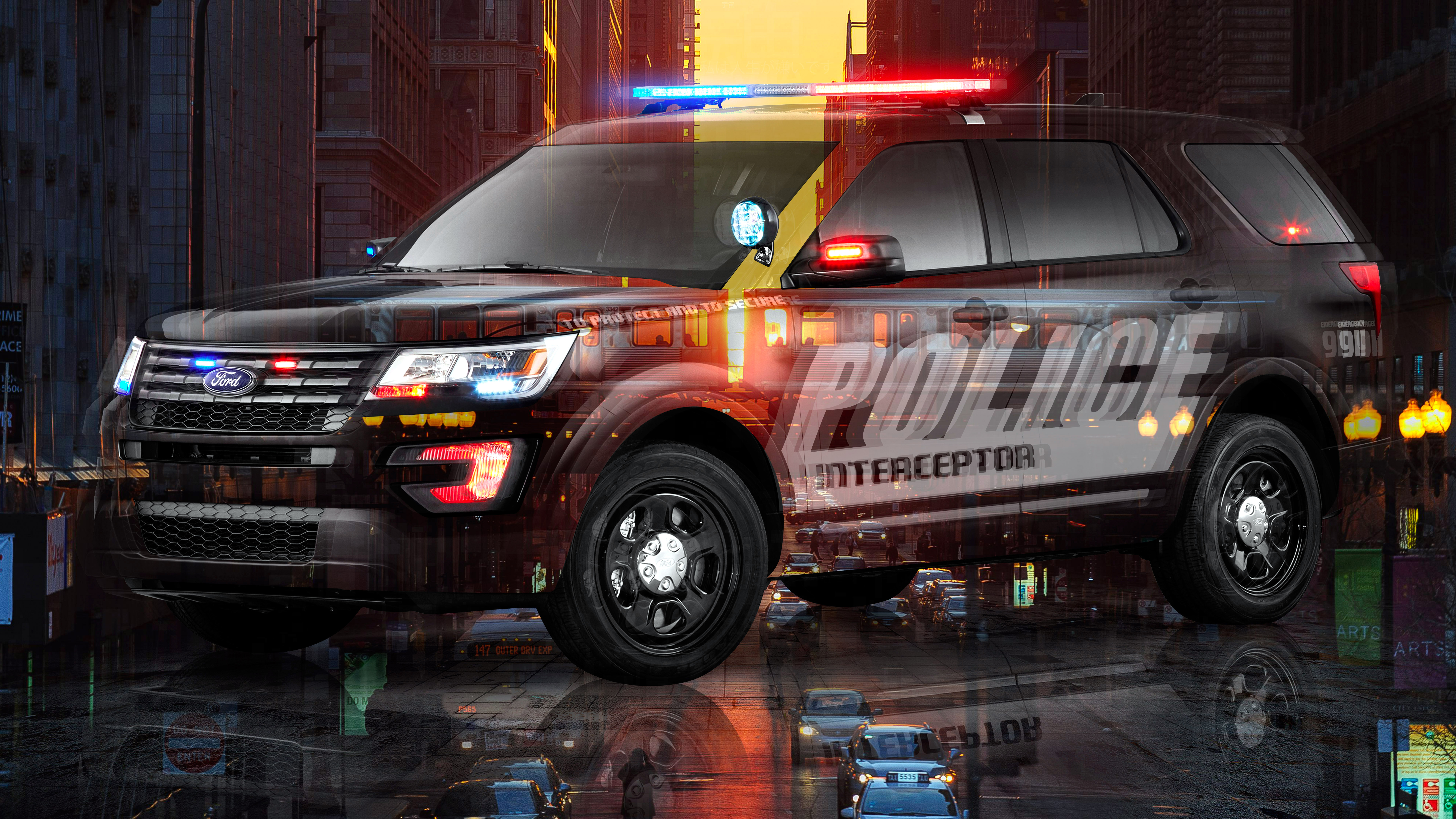 Ford-Explorer-Police-Interceptor-Emergency-911-Super-Crystal-IHateLife-Soul-Chicago-USA-Sunset-Train-Car-2023
