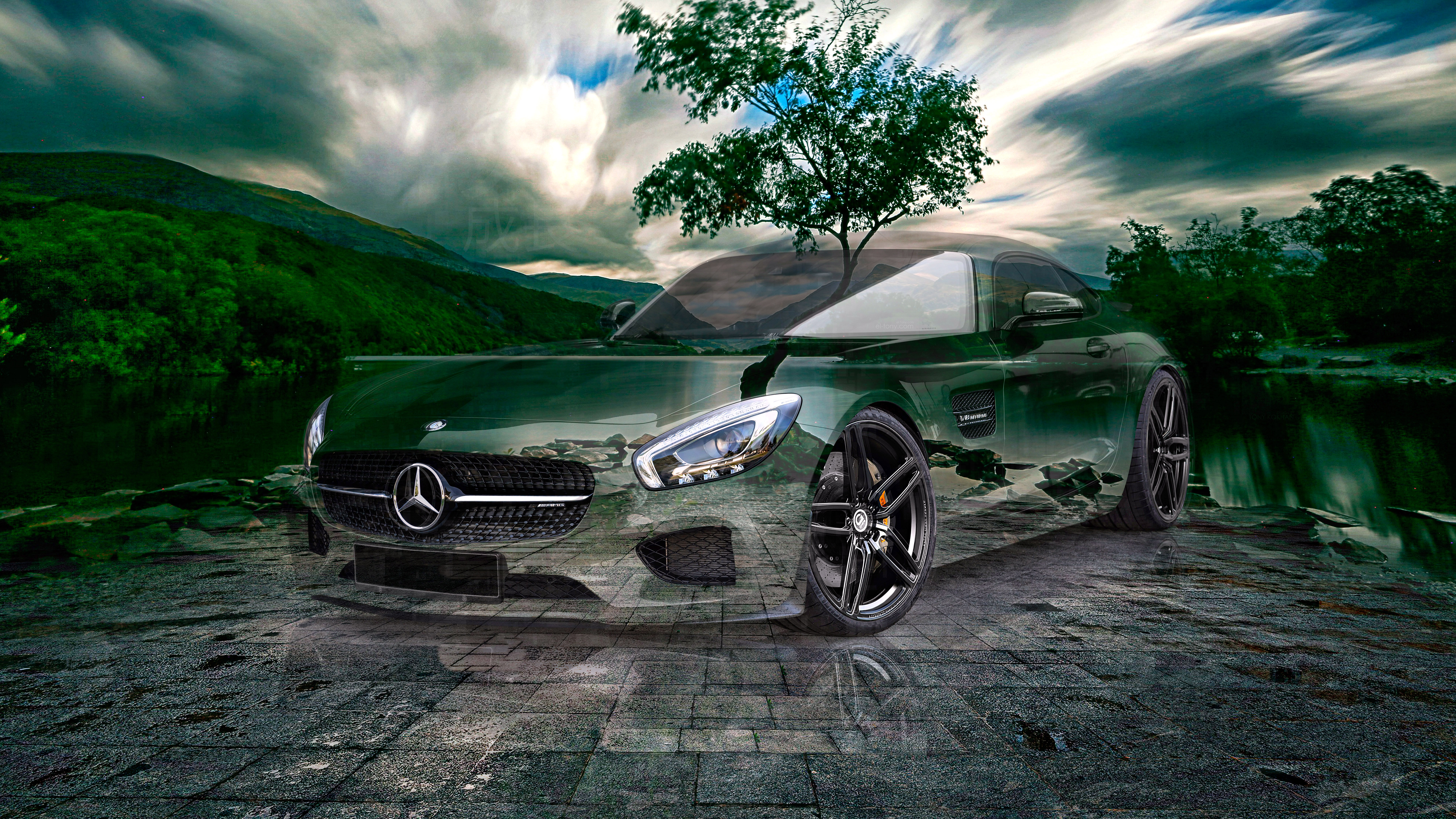Mercedes-GT-AMG-Tuning-G-Power-Super-Crystal-Growth-Soul-Llyn-Padarn-Tree-Nature-Art-Car-2023
