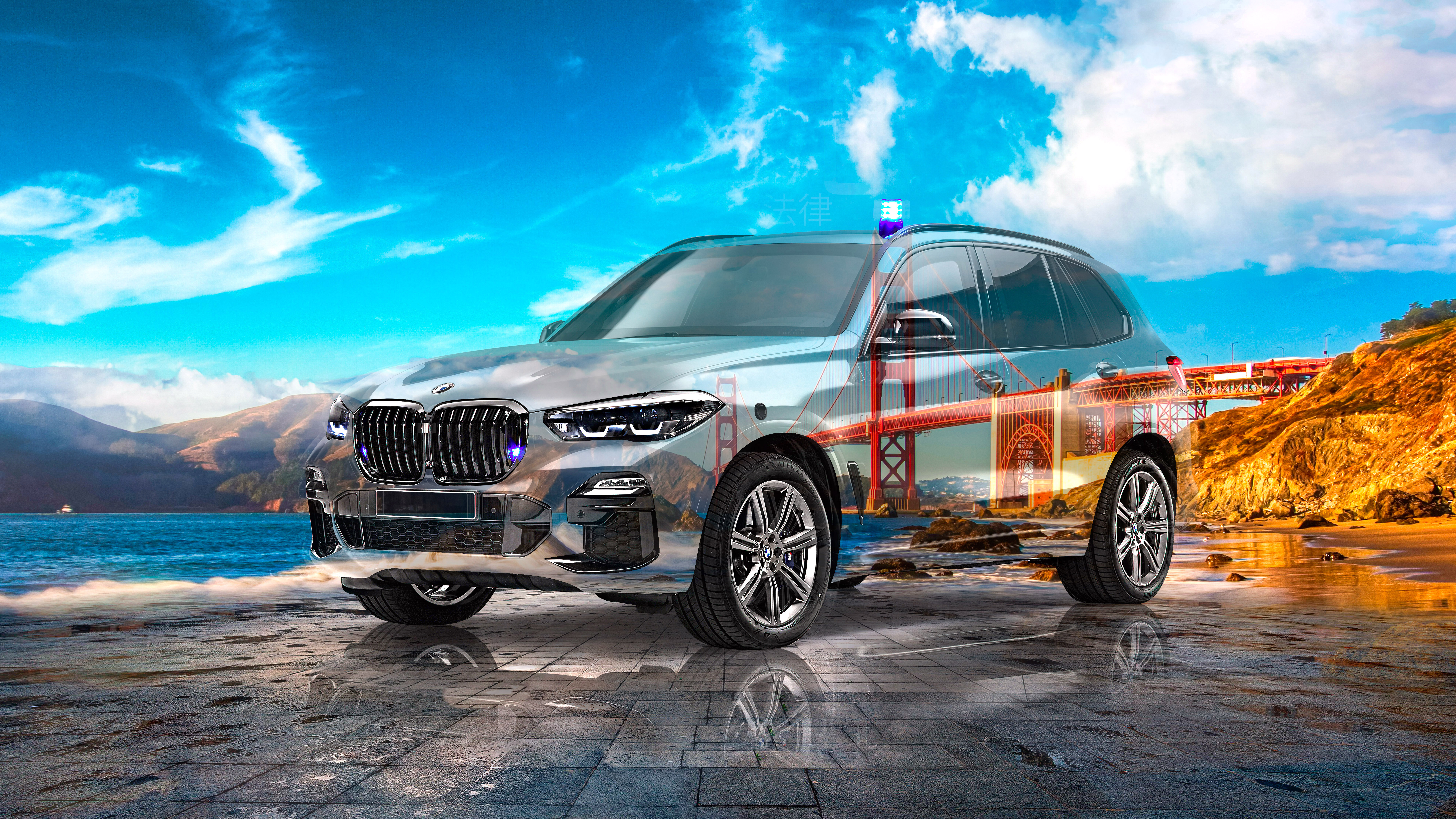 BMW-X5-Protection-VR6-Super-Crystal-Law-Soul-Sky-Golden-Gate-Bridge-San-Francisco-USA-Tactile-Hologram-Art-Car