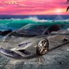 Lamborghini-Huracan-Evo-Super-Crystal-Suicide-Soul-Sea-Waves-Palm-Tree-Tactile-Hologram-Art-Car
