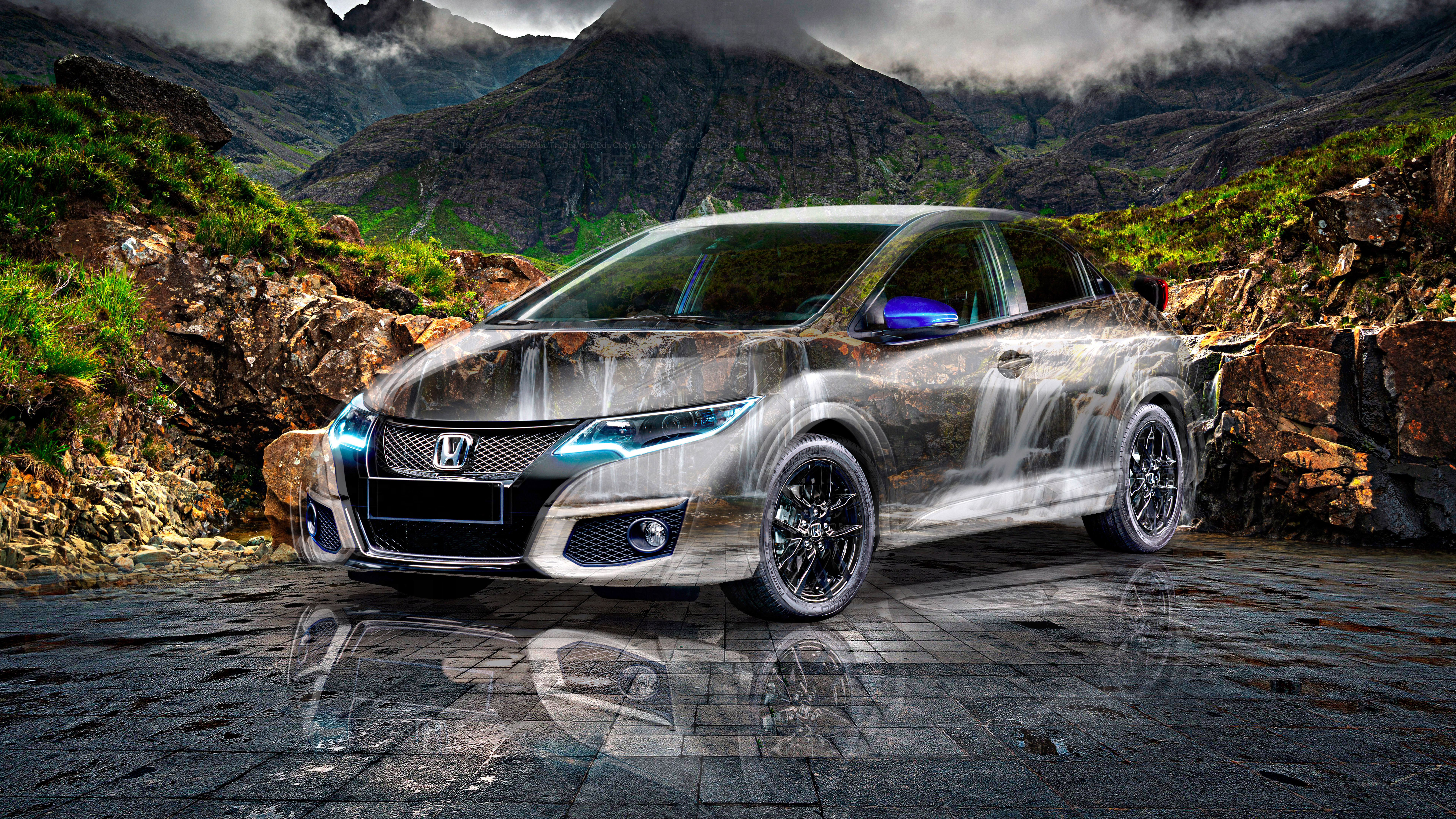 Honda-Civic-Sport-Super-Crystal-Invalid-Soul-Waterfall-Tactile-Hologram-TonyCode-Art-Car-