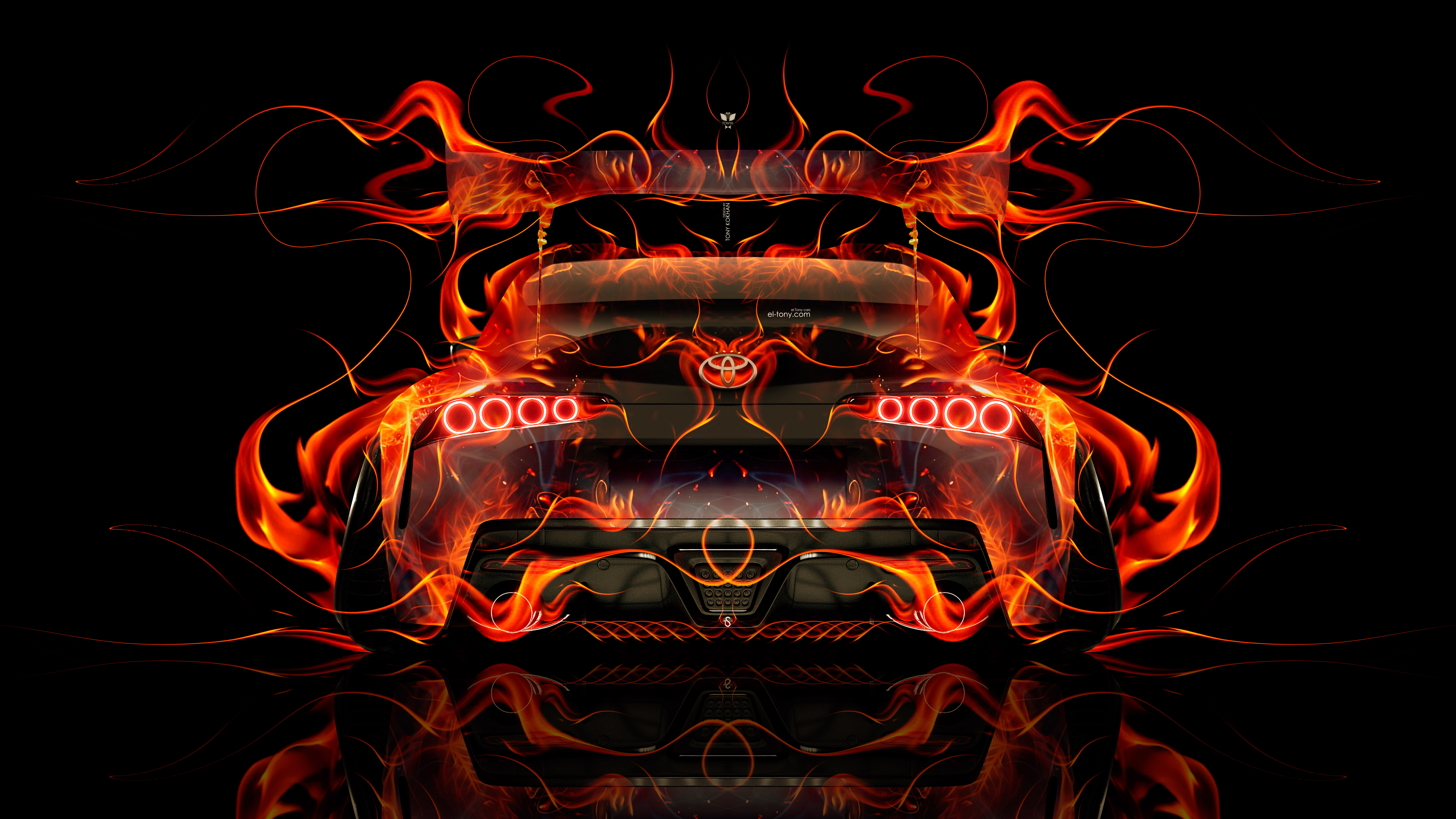 Toyota-Supra-A90-JDM-Tuning-Back-Super-Fire-Flame-Abstract-Art-Car