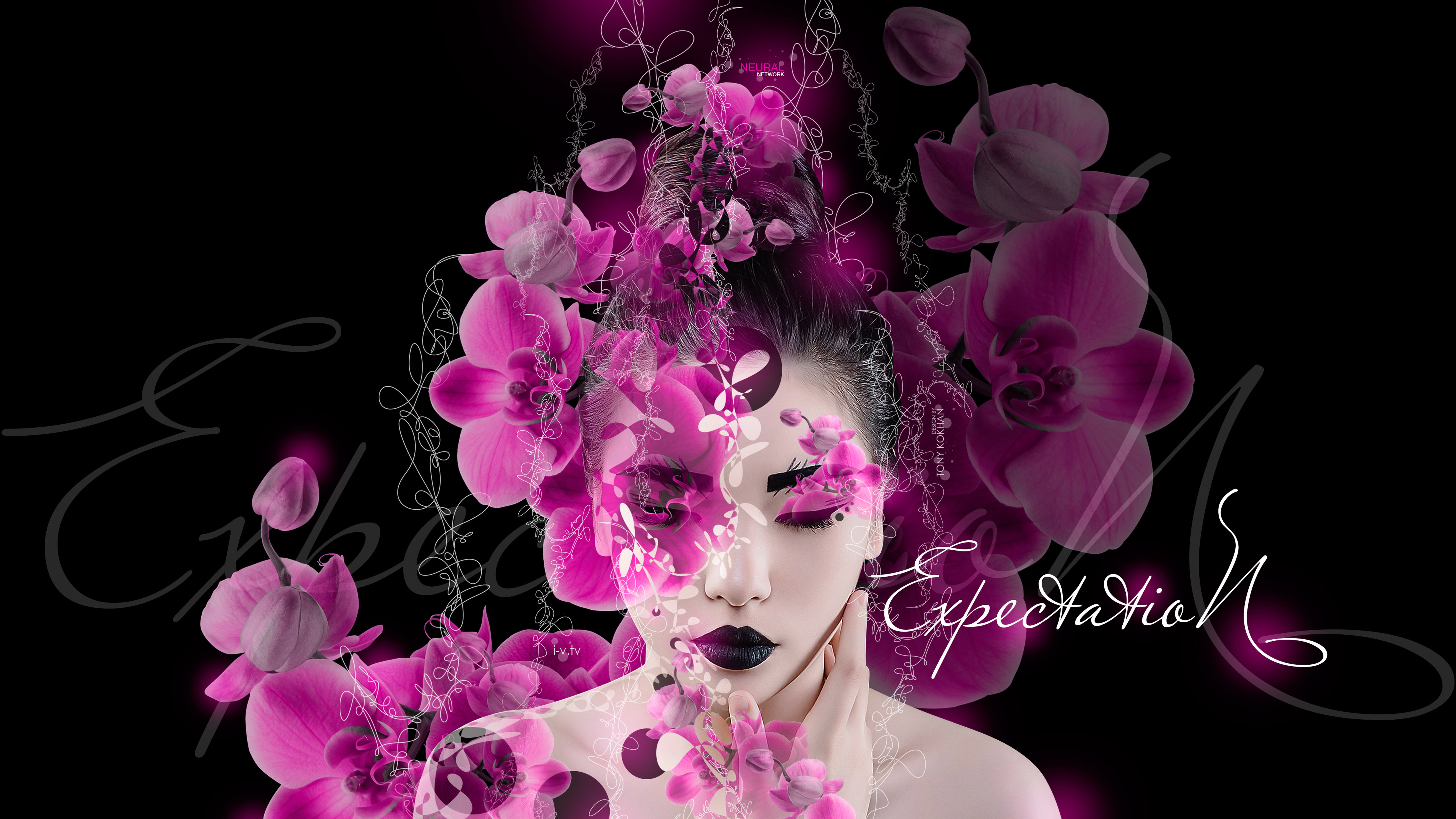Expectation-Asian-Girl-Super-MakeUp-Neural-Network-TonyFlowers-Orchid-Art