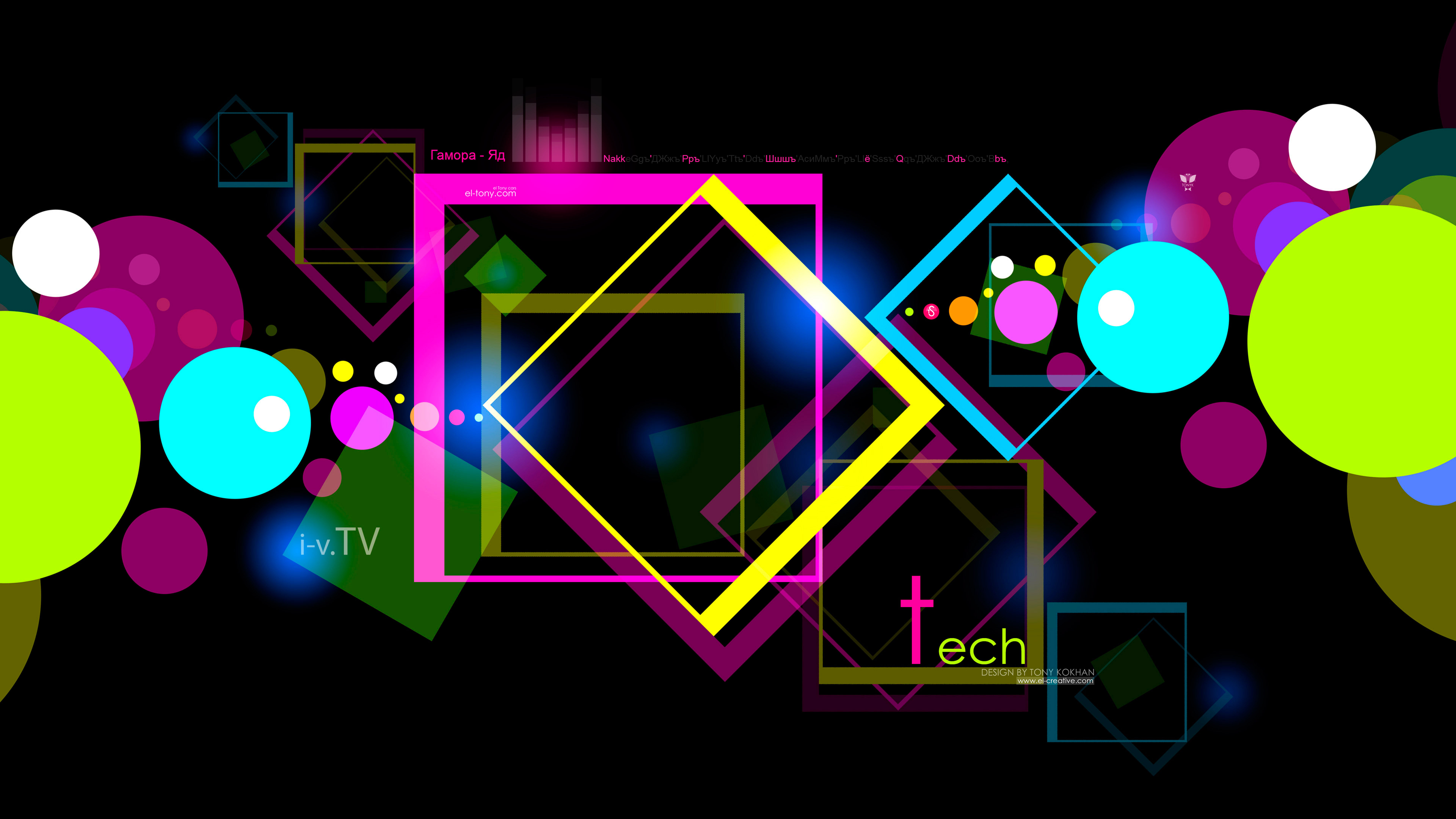 Tech-Live-Simple-Creative-Abstract-Word-Squares-Circles-Style-TonyCode-Music-Art
