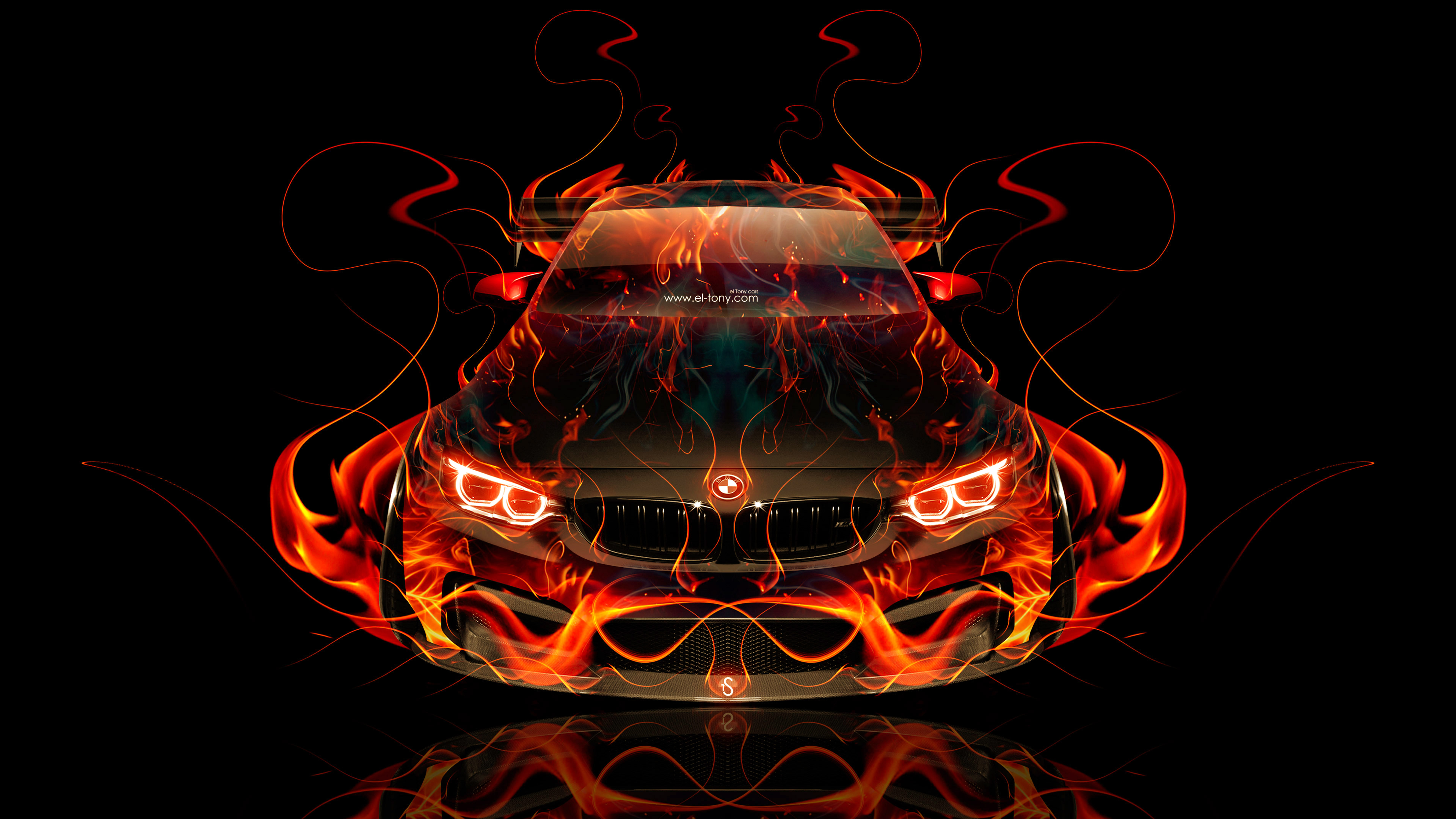 BMW-M4-Tuning-FrontUp-Super-Fire-Flame-Abstract-Art-Car