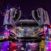 McLaren-720S-FrontUp-Open-Doors-Neural-Network-Square-Effects-Super-Crystal-Night-City-Shanghai-China-Fly-Art-Car
