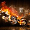 Moto Tiger Side Super Fire Flame Smoke Animal Photoshop Art Bike