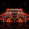 Nissan-GTR-R35-Kuhl-Tuning-Back-Super-Fire-Flame-Abstract-Art-Car