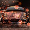 Porsche-911-Front-Super-Autumn-Girl-Leaves-Neon-Effects-Japanese-Hieroglyph-Night-City-Art-Car