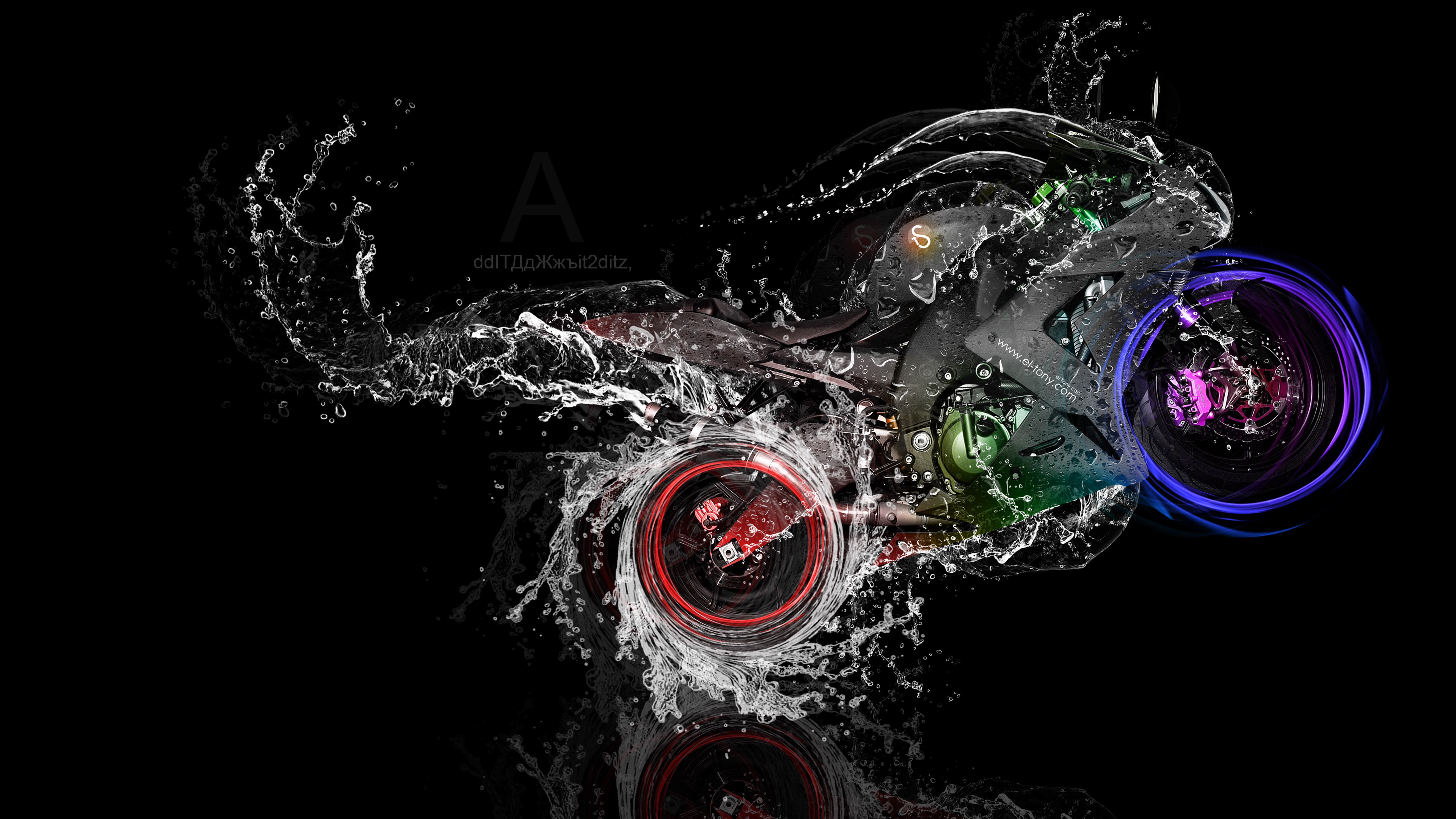 Moto-Kawasaki-Side-Super-Water-Splashes-Neural-DigitalEditions-Mmi2Ddt-Neon-Art