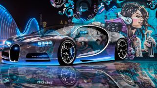 Bugatti-Chiron-3D-Super-Crystal-City-Graffiti-Girl-Dogs-Street-RoRoDdLlit2Ddz-Art-Car