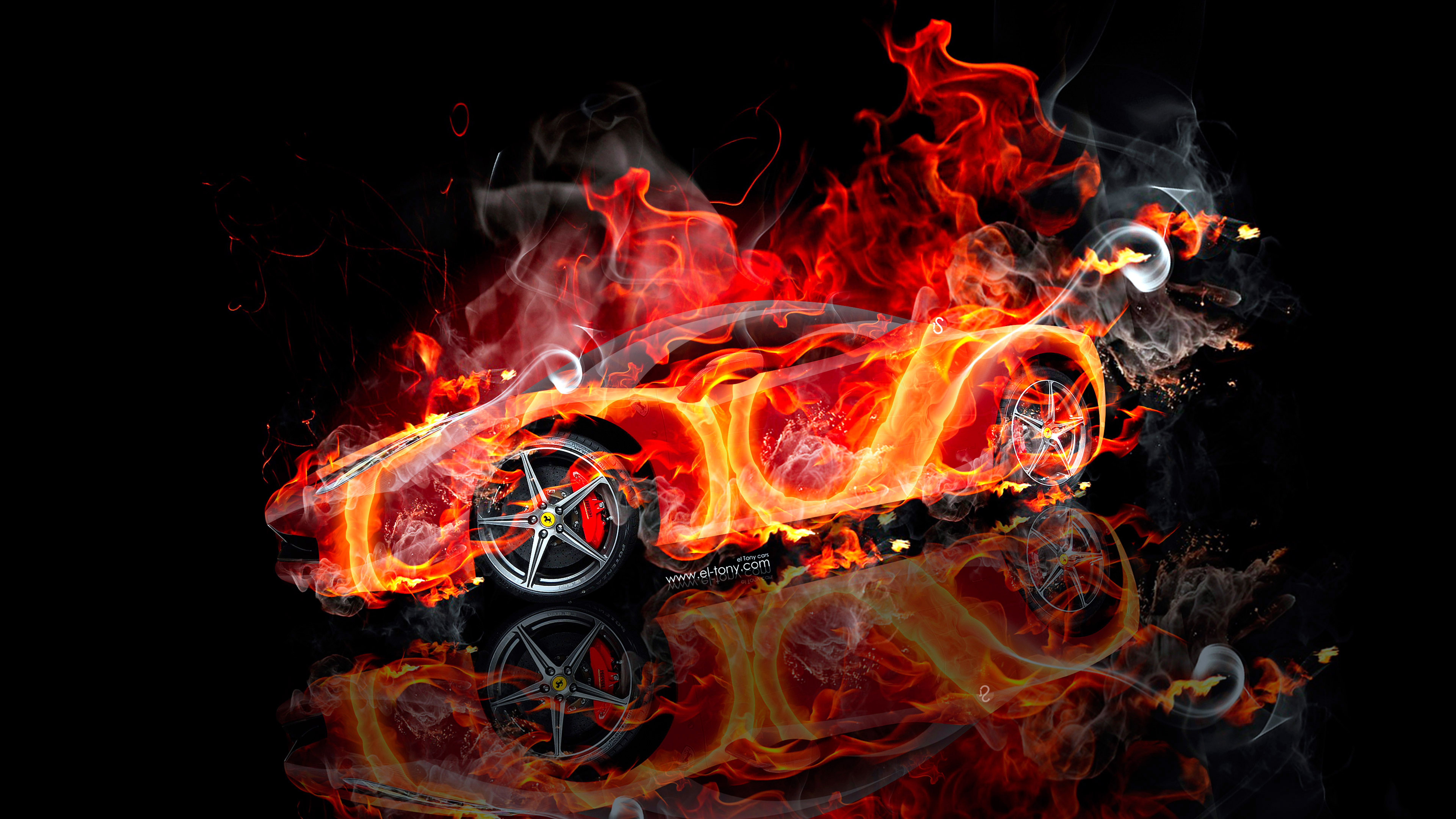 Ferrari-458-Italia-Super-Fire-Flame-Smoke-Art-Car