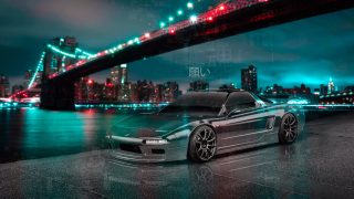 Honda-NSX-JDM-Tuning-Super-Crystal-Soul-Wish-Formation-Brooklyn-Bridge-New-York-City-Night-Art-Car