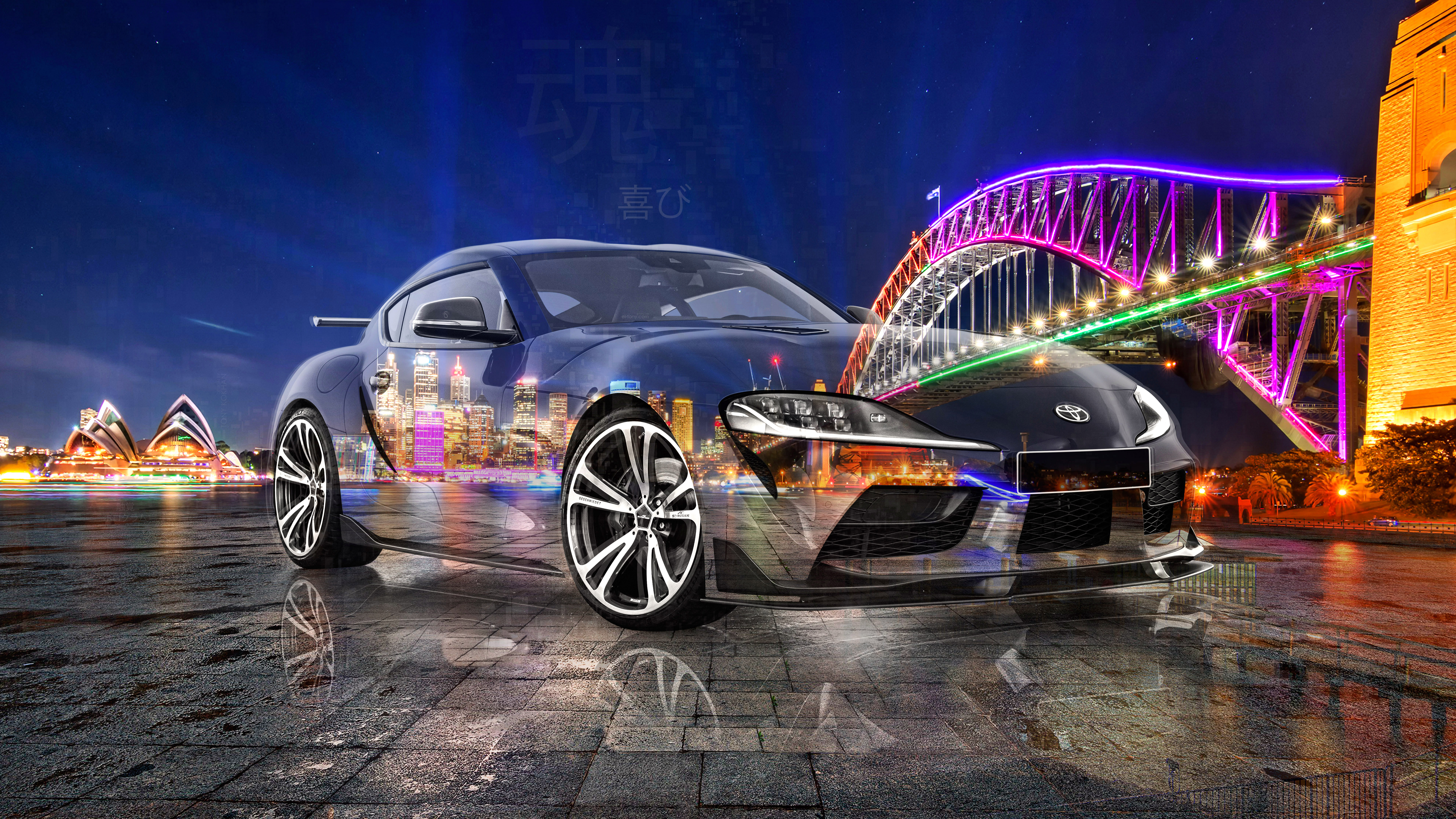 Toyota-Supra-A90-JDM-Tuning-Super-Crystal-Joy-Soul-Australia-Sydney-Harbour-Bridge-Night-City-GaGaGa-Car